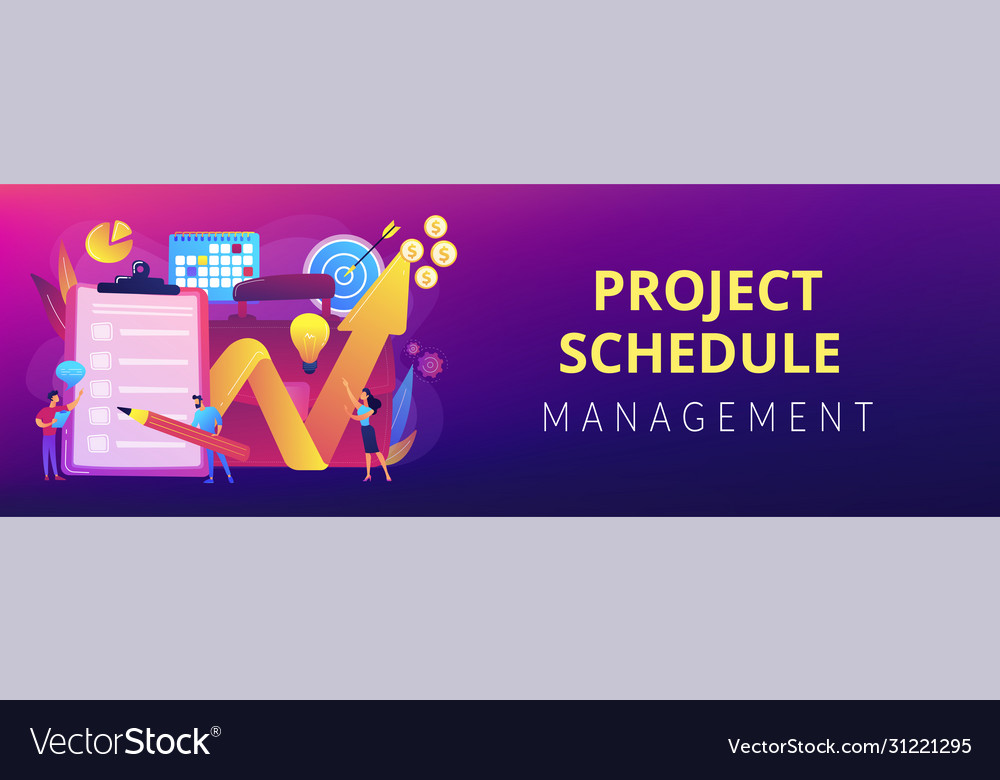 Project planning concept banner header Royalty Free Vector