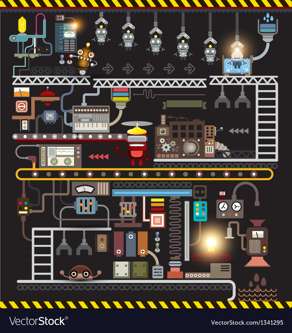 Robot Engineering Factory Royalty Free Vector Image Robot Engineering Factory Royalty Free Vector Image