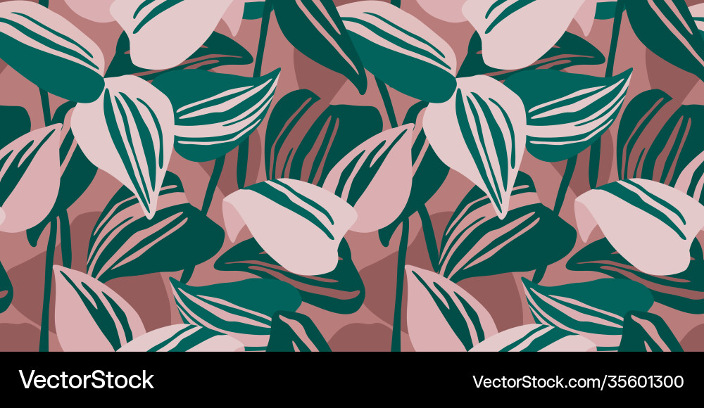 Artistic seamless pattern with abstract leaves Vector Image