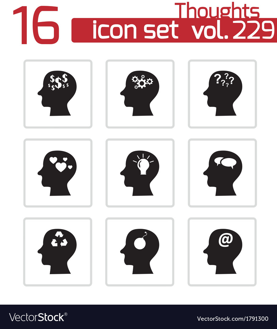 Black Thoughts Icons Set Royalty Free Vector Image Black Thoughts Icons Set Royalty Free Vector Image