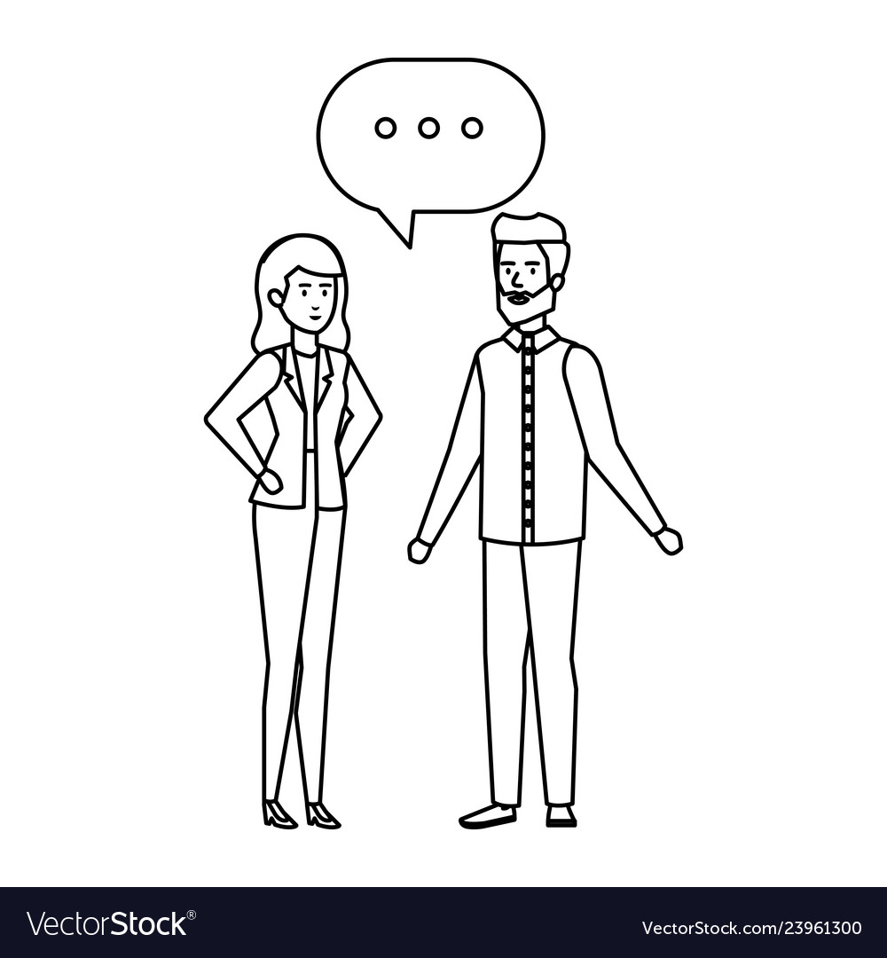 Business couple talking characters Royalty Free Vector Image