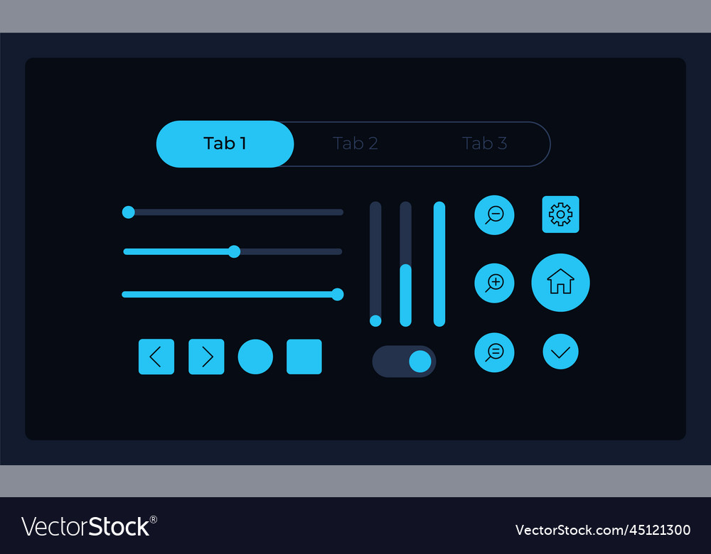 Manage options ui elements kit Royalty Free Vector Image