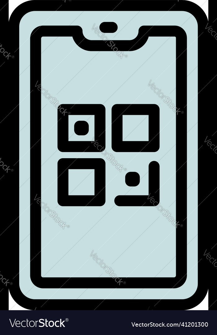 Phone qr code icon outline digital scanner Vector Image