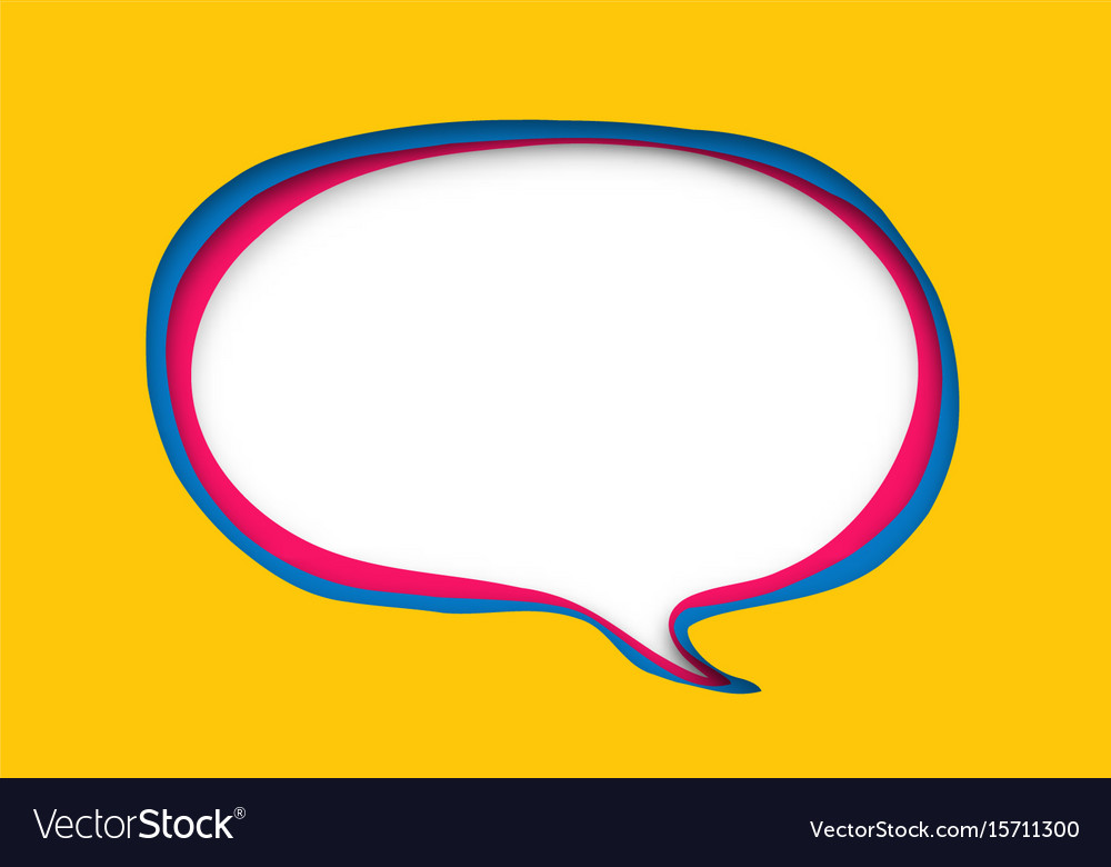 Speech bubble in paper cut style Royalty Free Vector Image