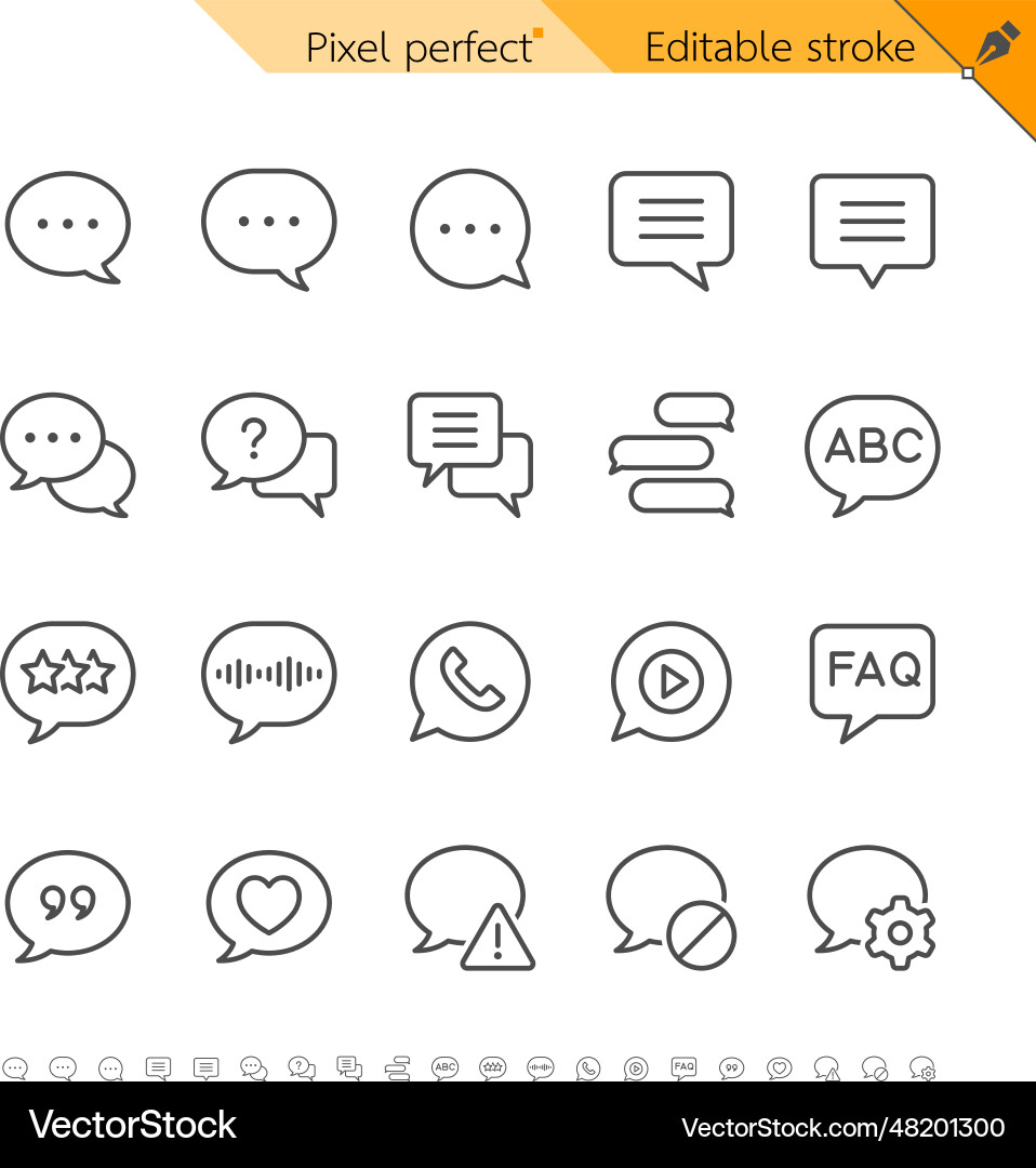Speech bubble thin icons Royalty Free Vector Image