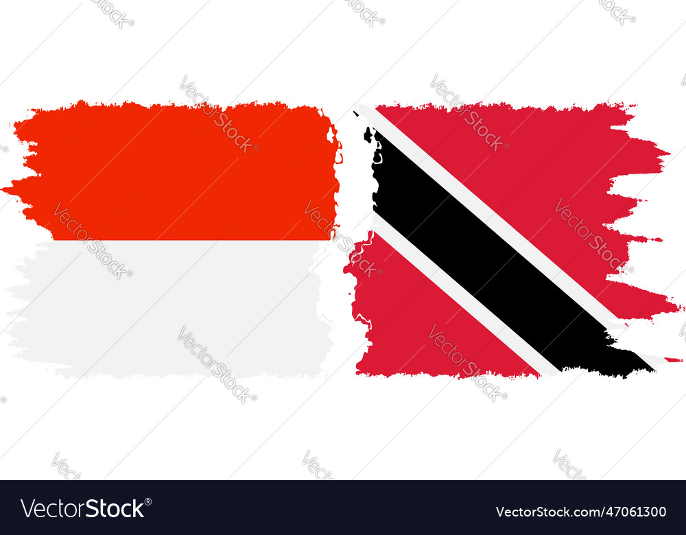 Trinidad And Tobago And Indonesia Grunge Flags Vector Image 7463