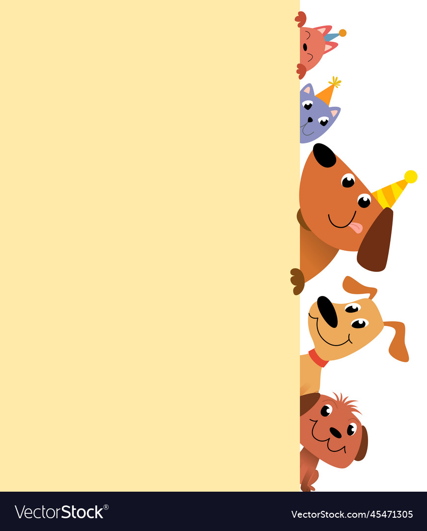 Background with funny cartoon dogs Royalty Free Vector Image