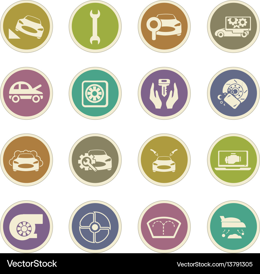 Car shop icons set Royalty Free Vector Image - VectorStock
