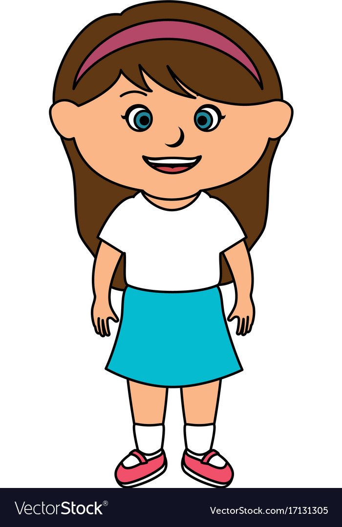 Cute Little Girl Character Royalty Free Vector Image