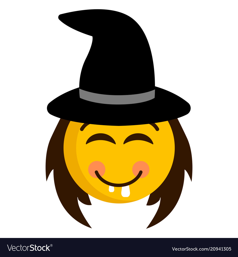 Happy witch emoji icon Royalty Free Vector Image