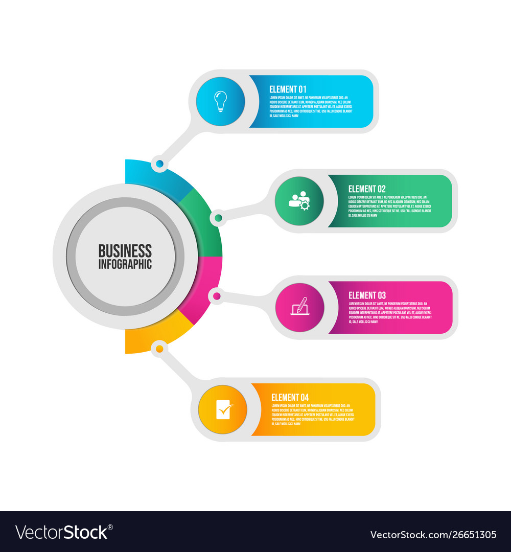 Infographic template with 4 steps workflow design