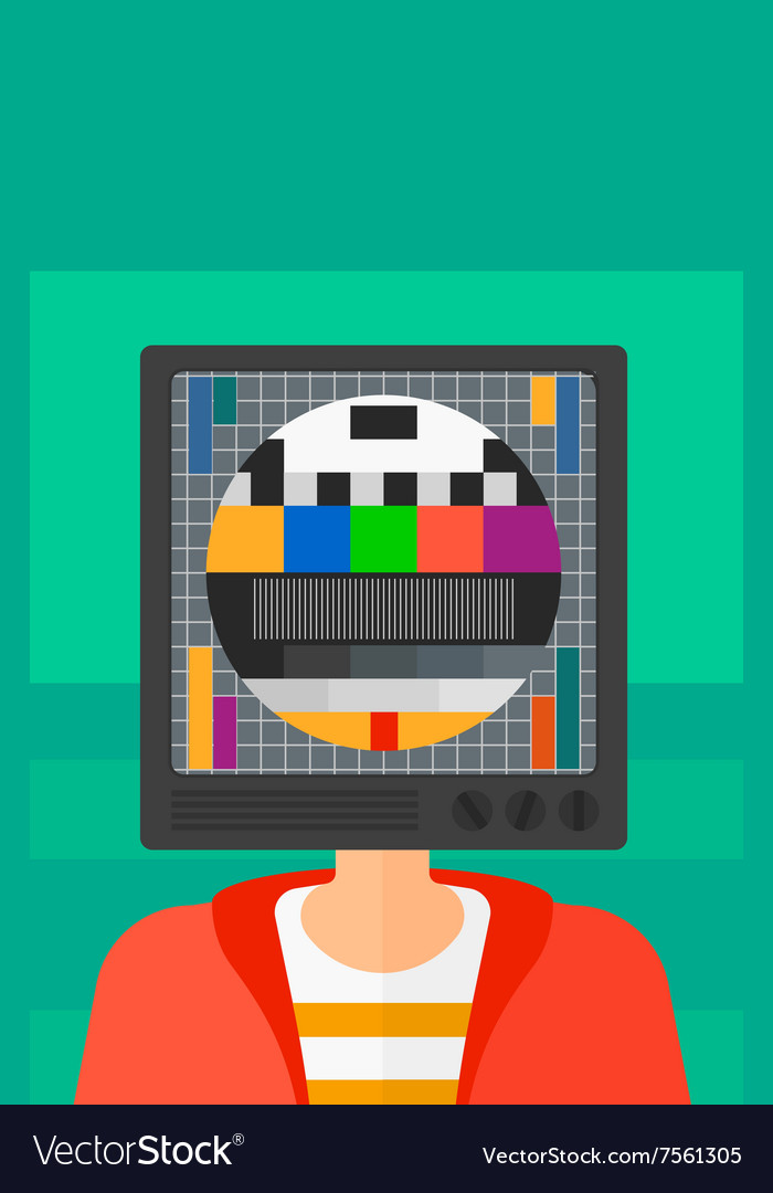 Man with tv head Royalty Free Vector Image - VectorStock