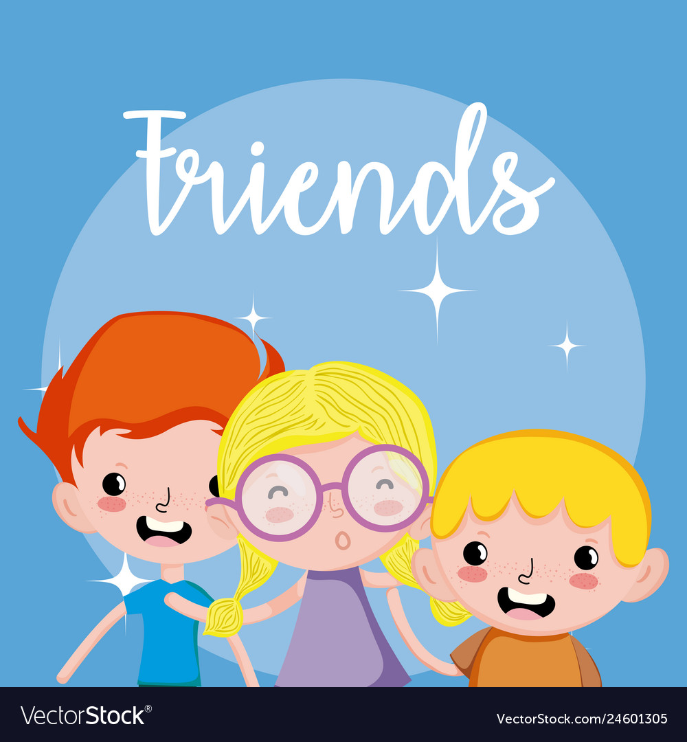 My friends cute cartoons Royalty Free Vector Image