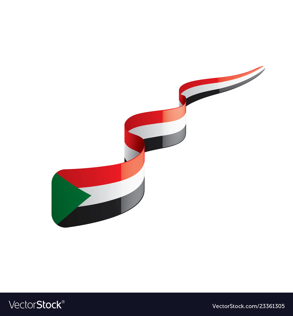 Sudan flag on a white Royalty Free Vector Image