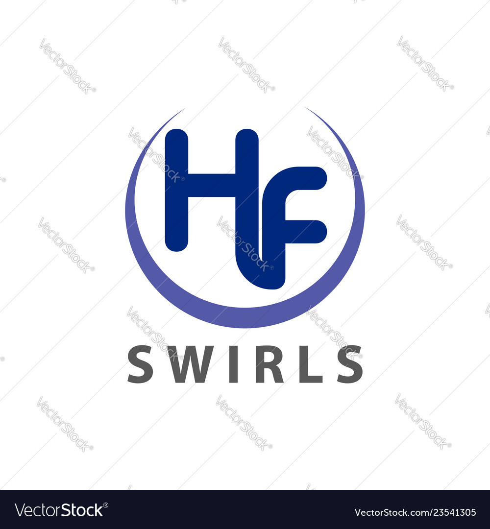 Swirls initial letter hf logo concept design Vector Image