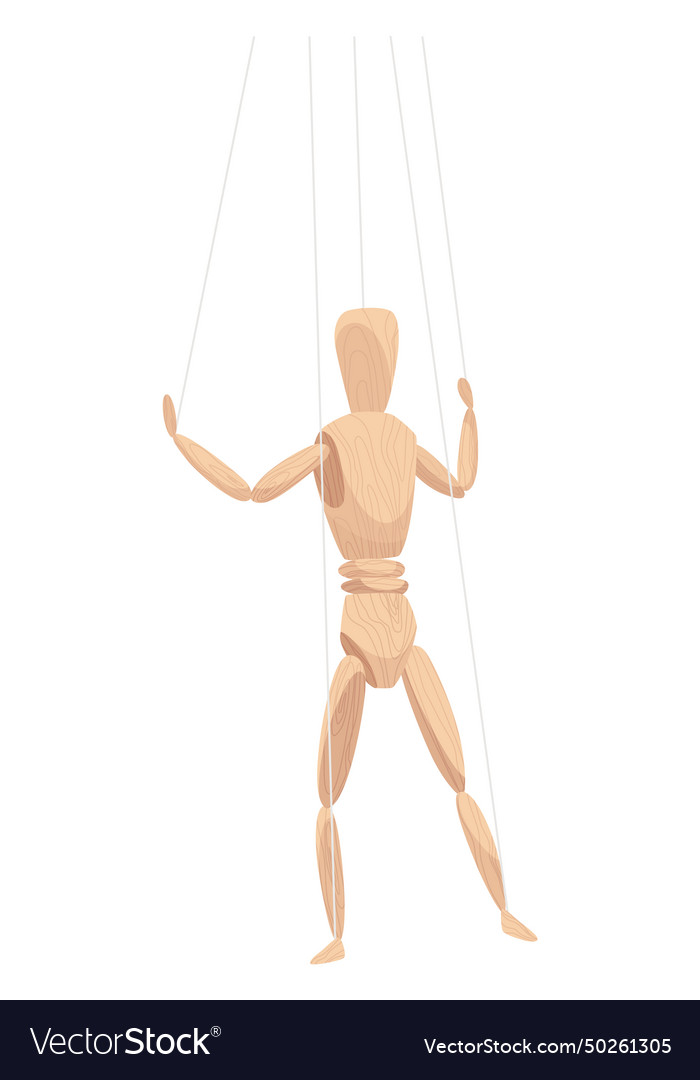 Wooden marionette with joints wood human anatomy Vector Image