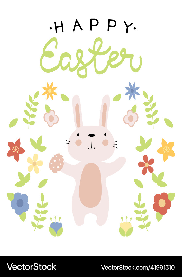 Bunny with easter egg Royalty Free Vector Image