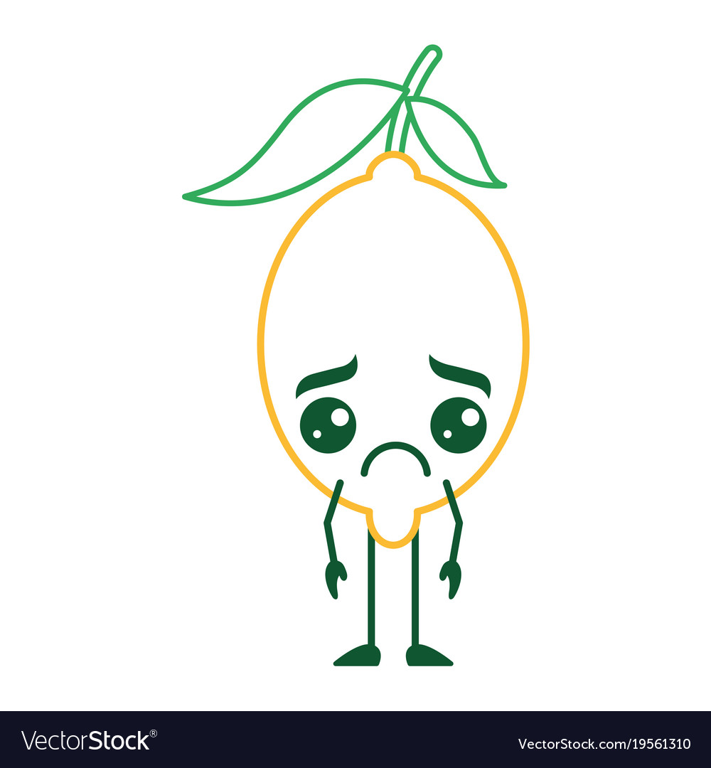 Citrus lemon kawaii cartoon fruit Royalty Free Vector Image