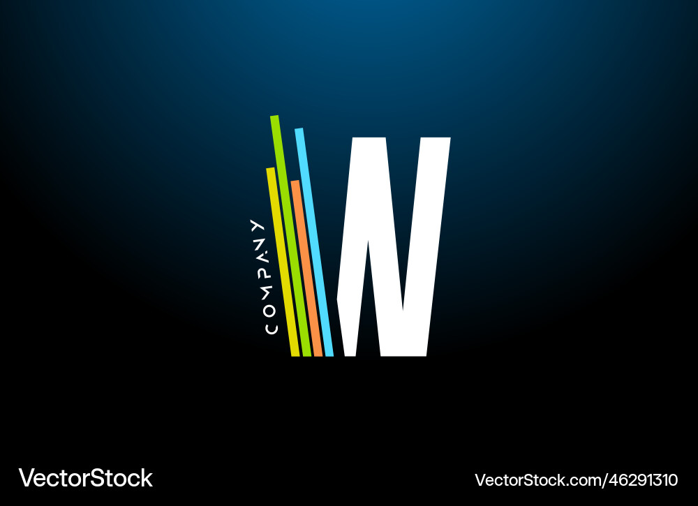 Colored w alphabet letter logo icon design Vector Image