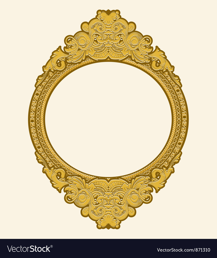 Engraved Gold Floral Frame Royalty Free Vector Image