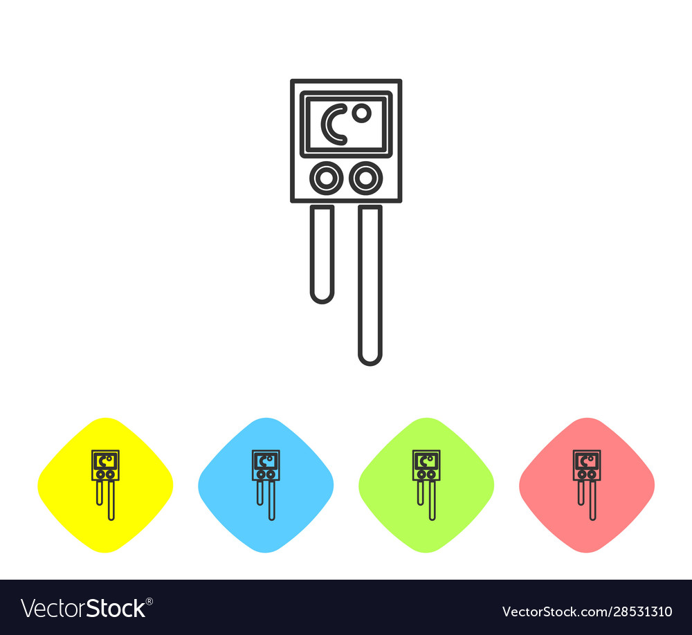 Grey line temperature and humidity sensor icon Vector Image