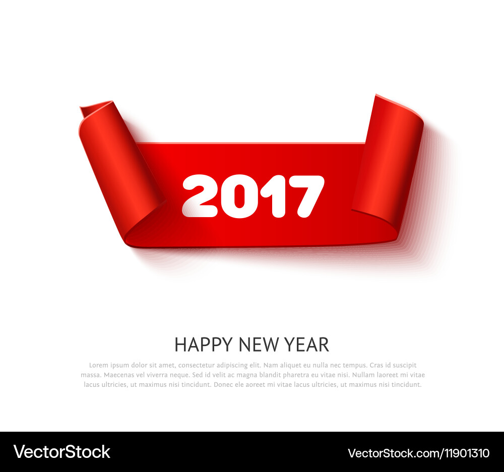 Happy new 2017 year paper roll banner Royalty Free Vector