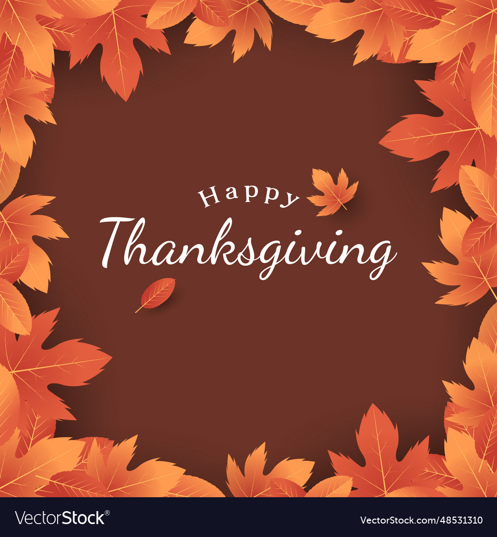 Happy thanksgiving card with leaves autumn Vector Image