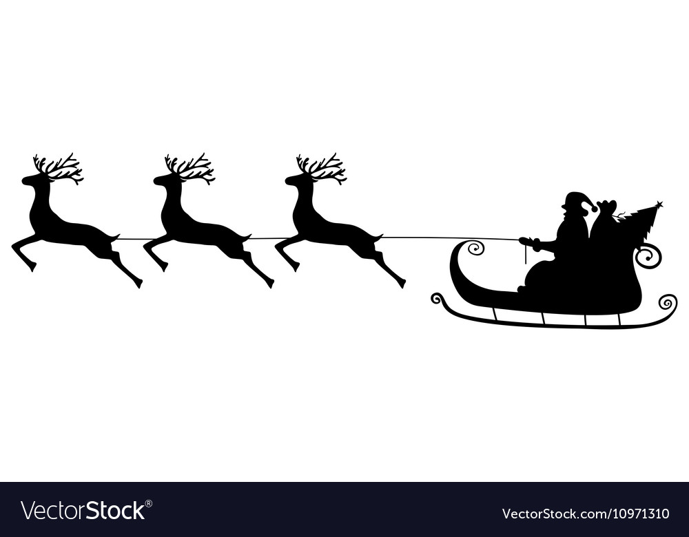 Santa claus rides in a sleigh in harness Vector Image