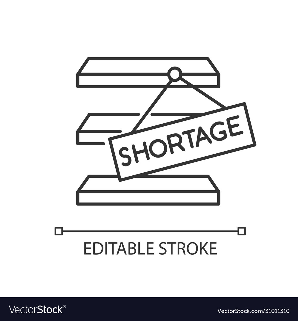 Stock shortage pixel perfect linear icon Vector Image