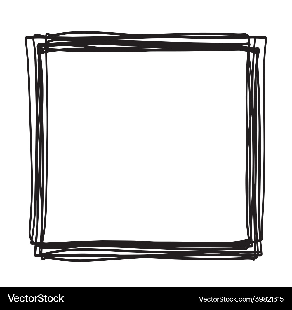 Abstract square as line drawing on white Vector Image