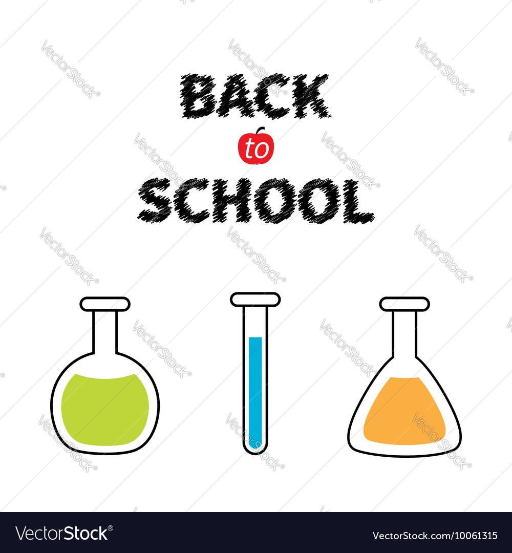Back to school Science lab glass set Laboratory Vector Image