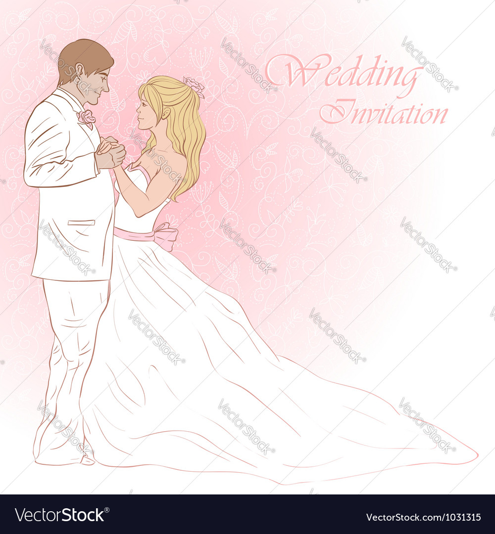Bride And Groom Wedding Invitation Card Royalty Free Vector Bride And Groom Wedding Invitation Card Vector Image