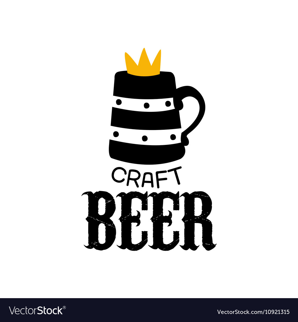 Craft Bier Logo Design Vorlage mit Krone