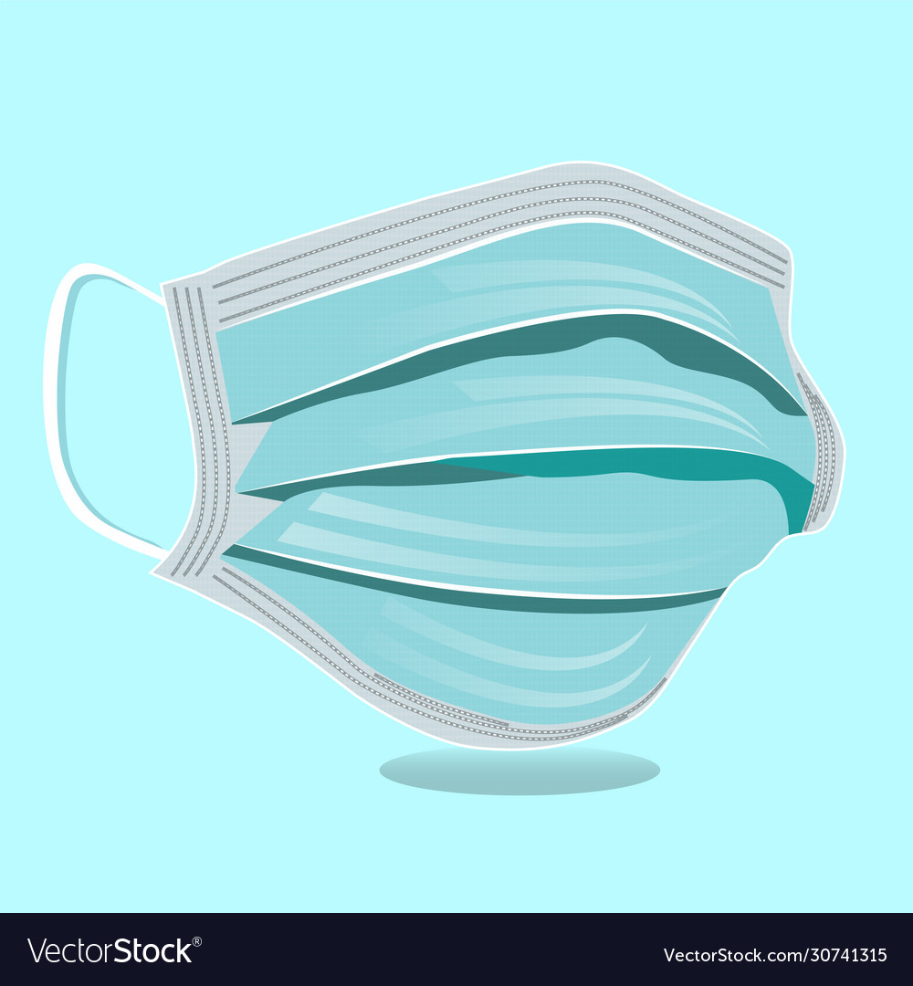 Download Details 3d medical surgical mask isolated on blue Vector Image