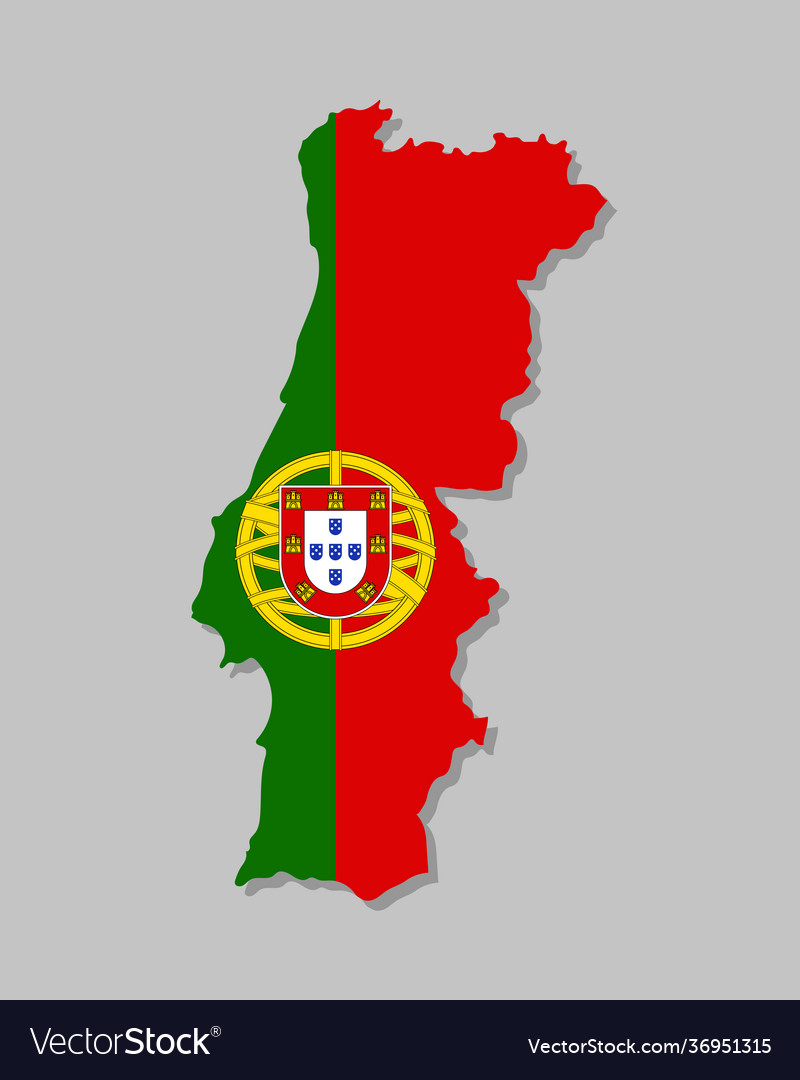 Zoom on Portugal Map and Flag. World Map. 10236063 Vector Art at