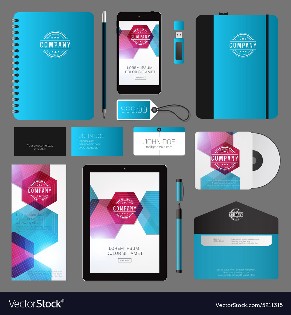 Modern Corporate Identity Template Design With Vector Image