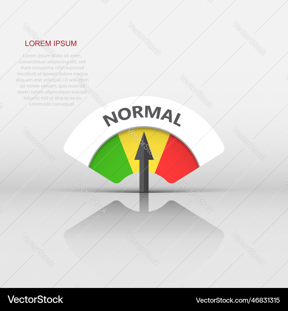 Normal level risk gauge icon fuel on white Vector Image