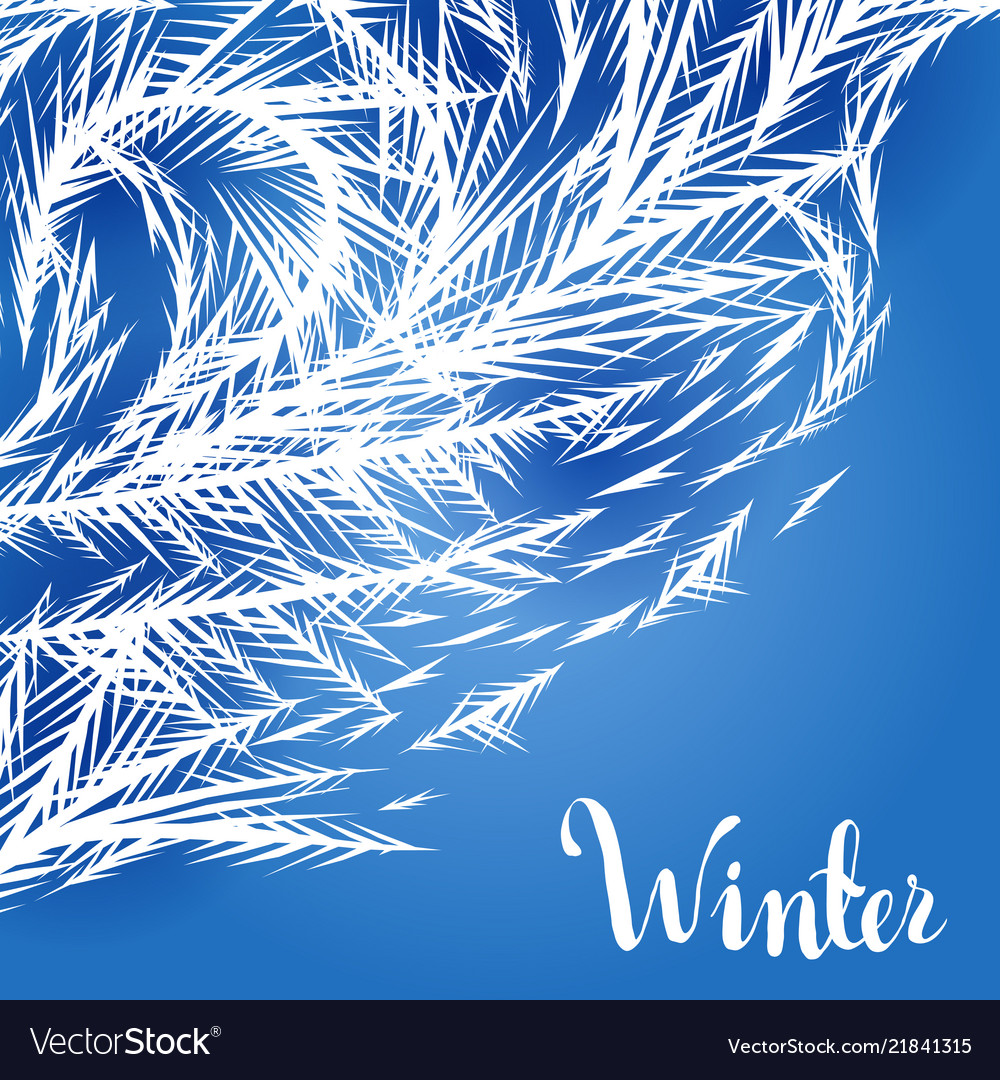 Winter frozen window background Royalty Free Vector Image