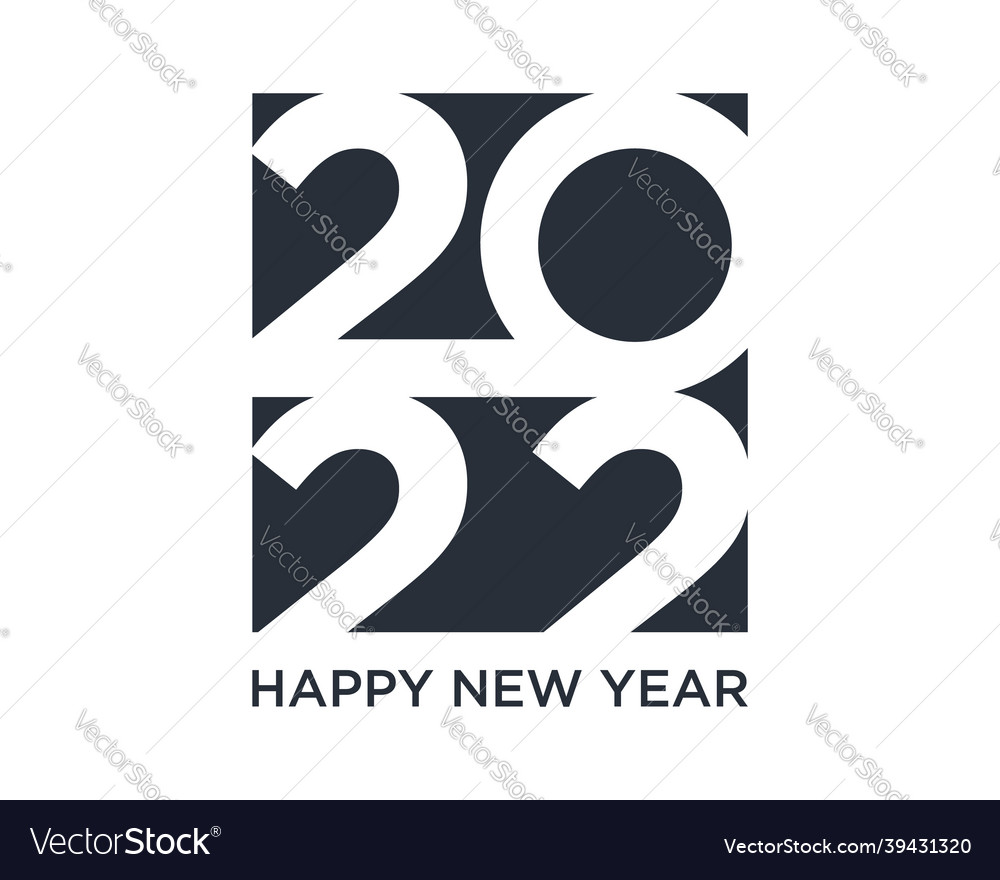 2022 Happy New Year Symbol Greeting Card Artwork Vector Image