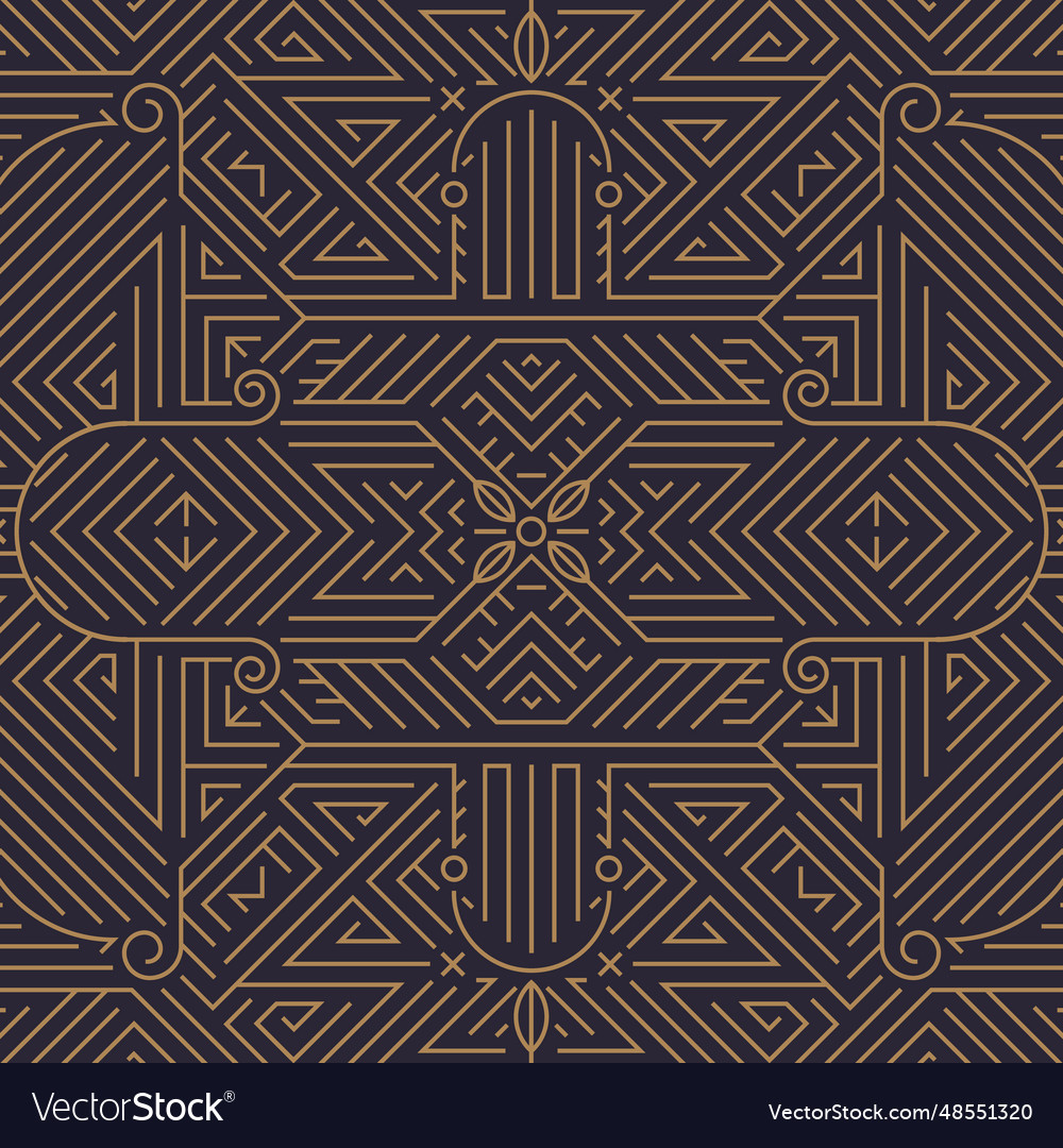 Art deco gold black seamless pattern Royalty Free Vector