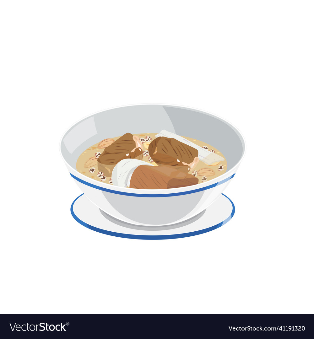 Chinese four herb soup Royalty Free Vector Image