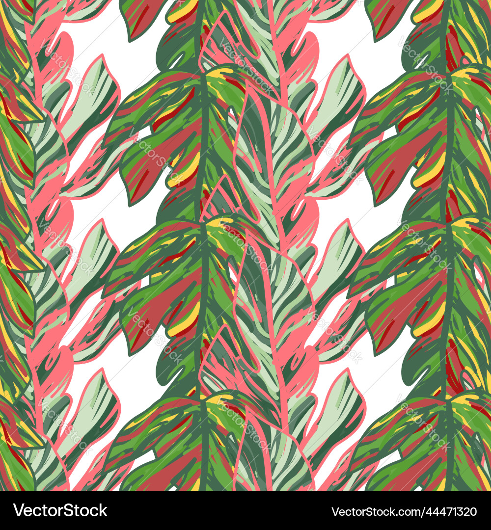 Creative tropical leaves seamless pattern Vector Image