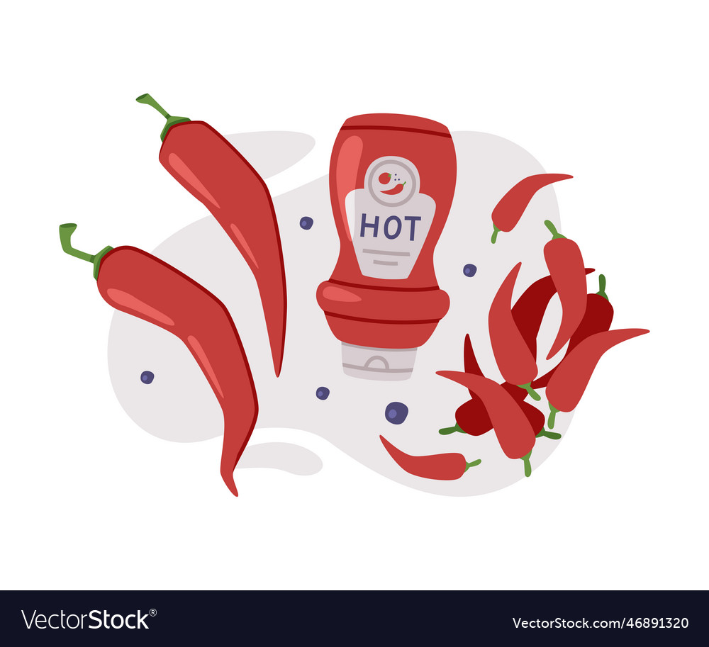 Hot And Spicy Chili Sauce In Bottle Royalty Free Vector 1688