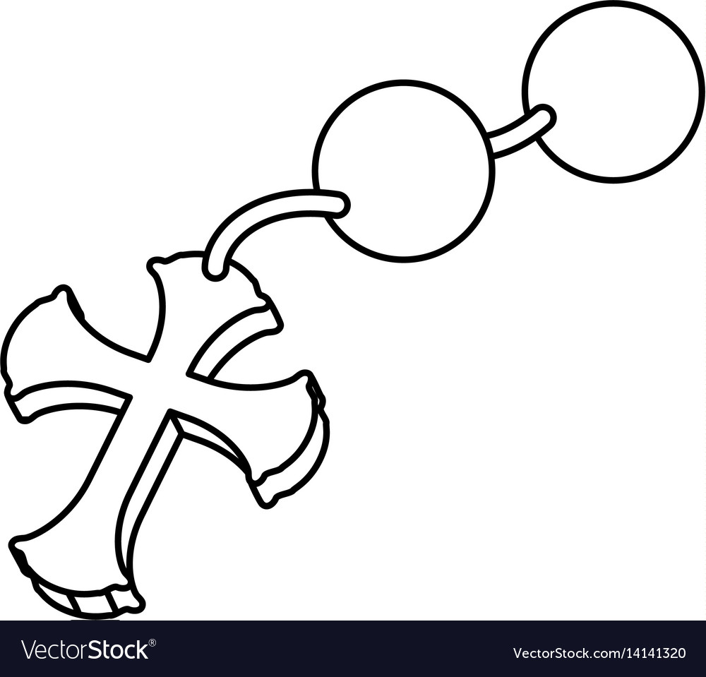 Rosary catholic faith Royalty Free Vector Image