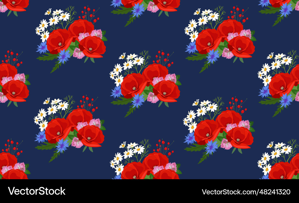 Seamless pattern with flowers concept Royalty Free Vector