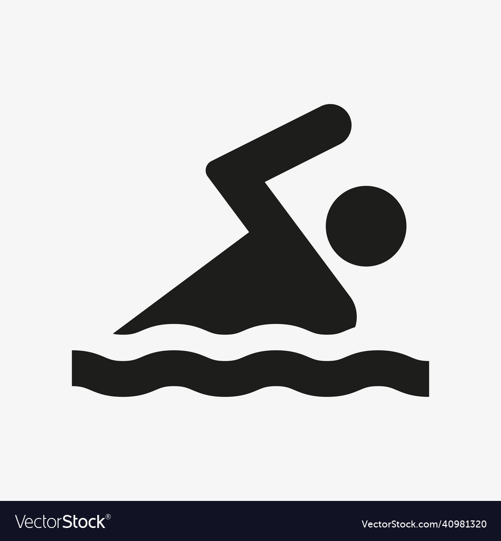 Swim icon swimming pool black pictograph Vector Image