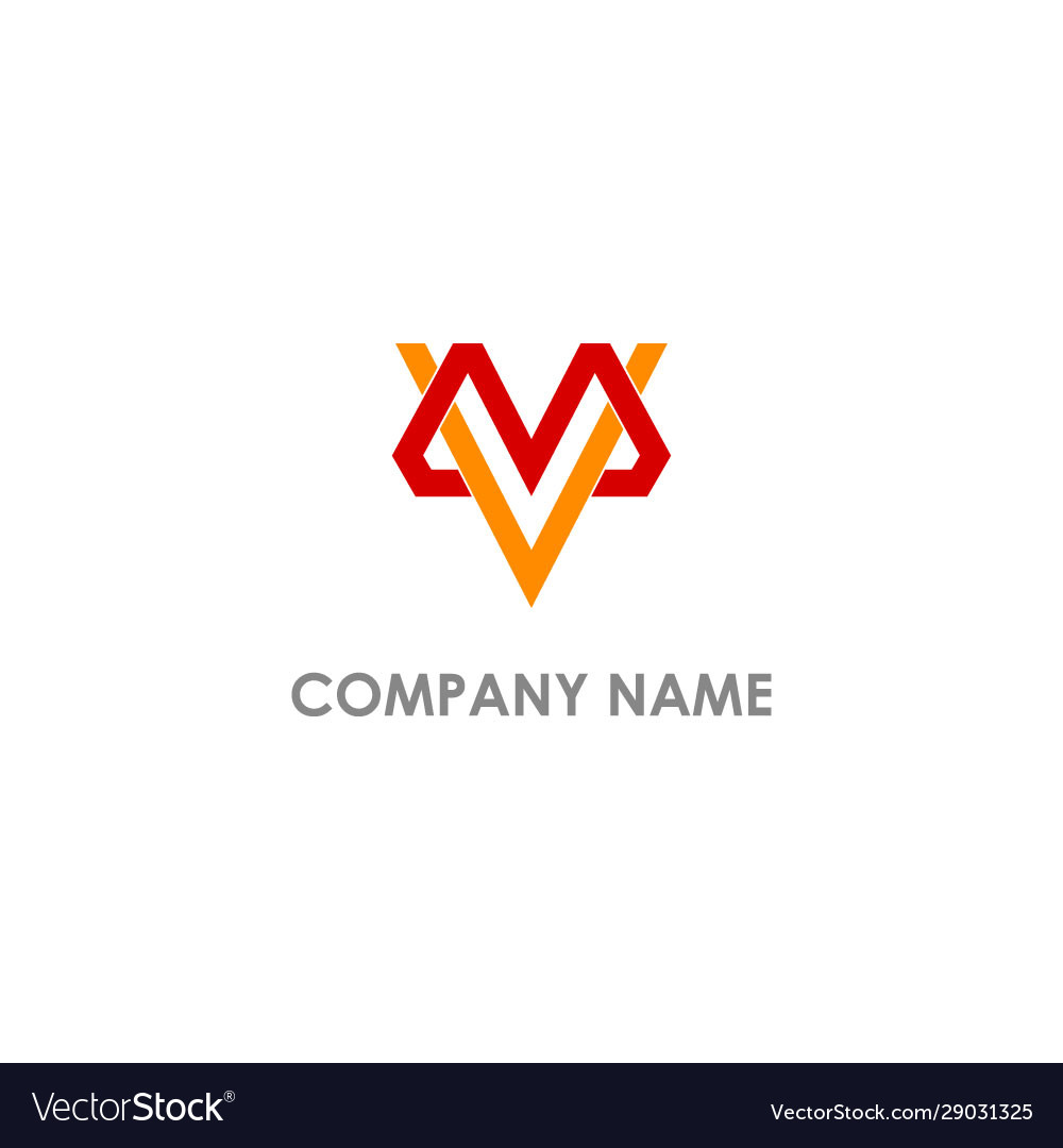 M v initial company logo Royalty Free Vector Image