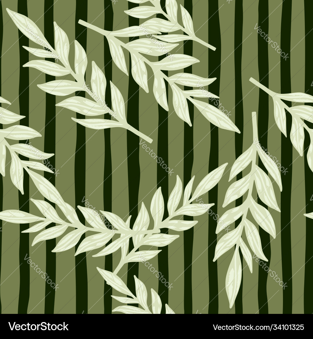 Random seamless pattern with doodle foliage Vector Image