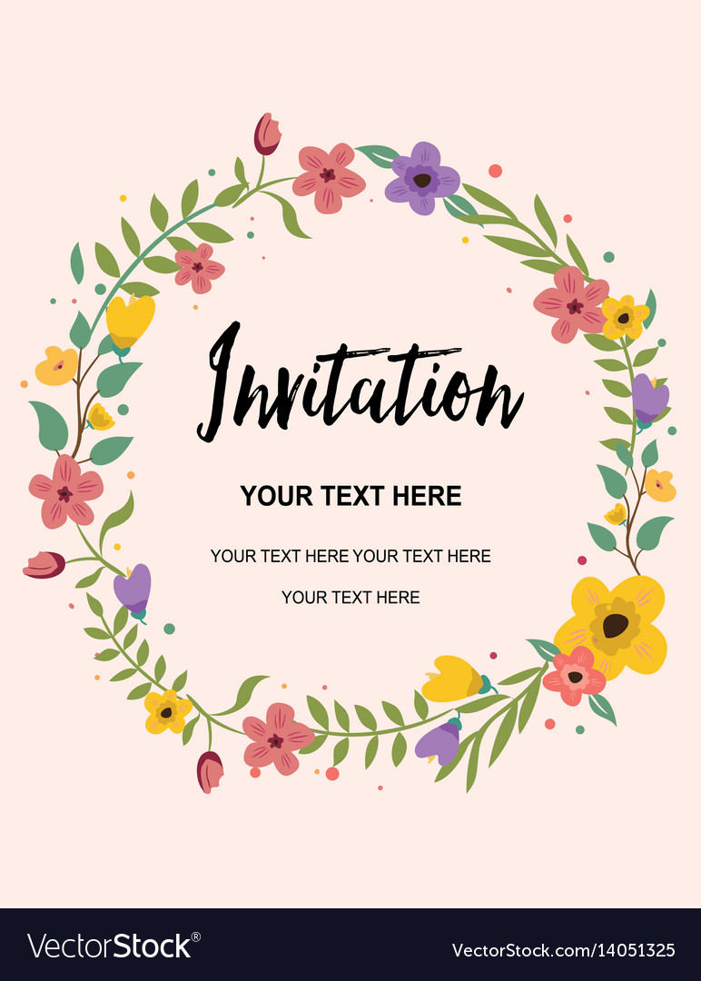Wedding invitation greeting card circle Royalty Free Vector