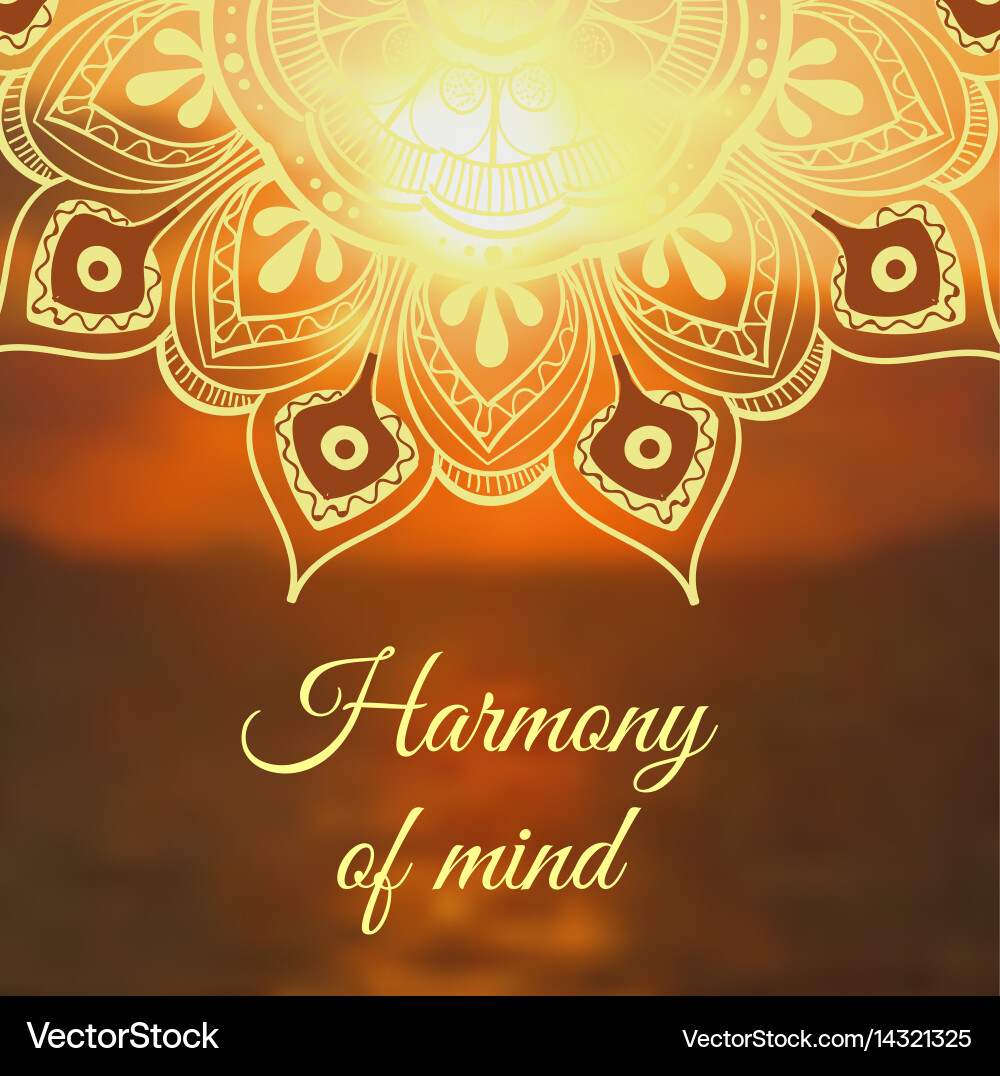 Yoga Banner With Mandala Royalty Free Vector Image